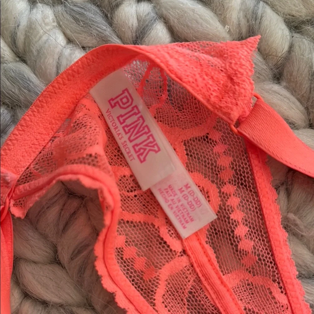 PINK Victoria's Secret Coral Lace Bralette - Picture 2 of 4